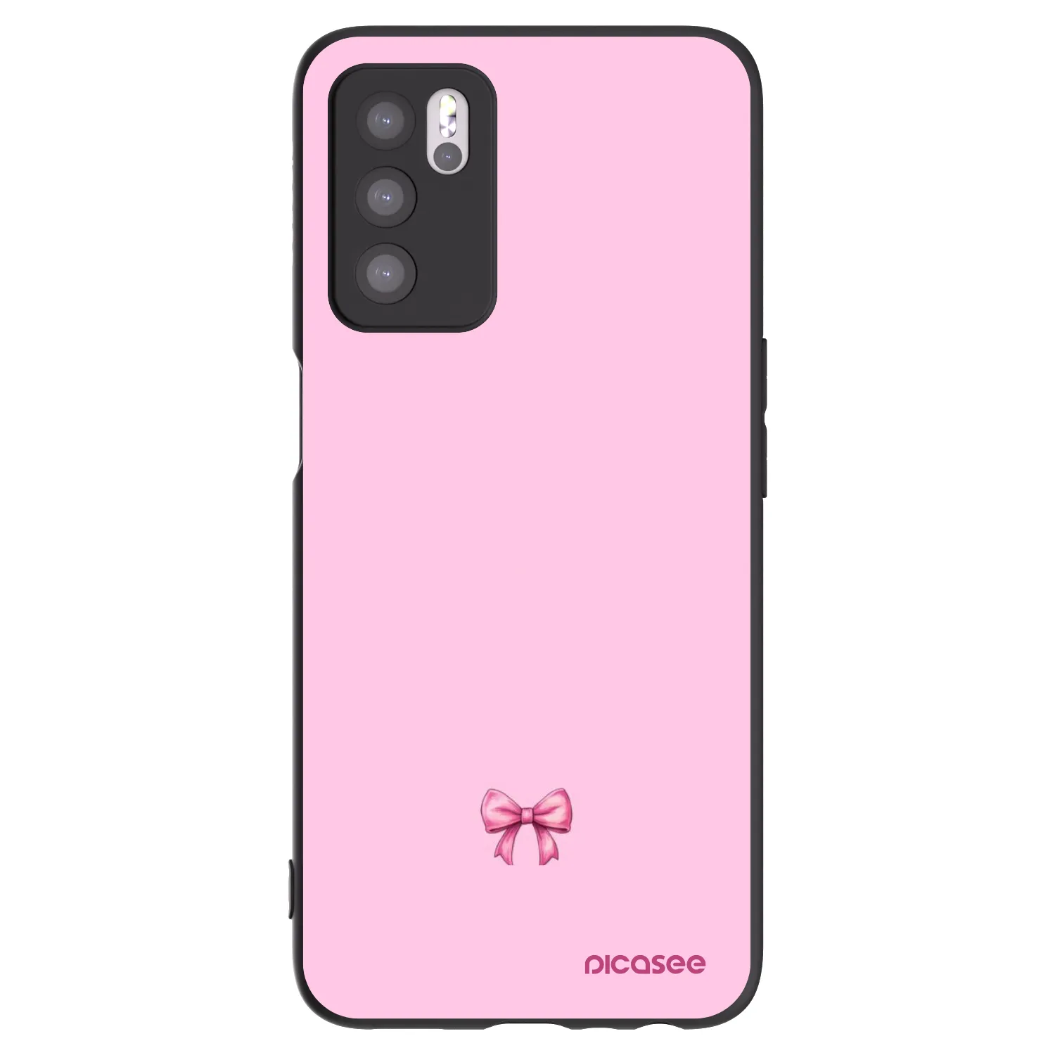 Picasee crna silikonska maskica za OPPO A16 - Blush bow