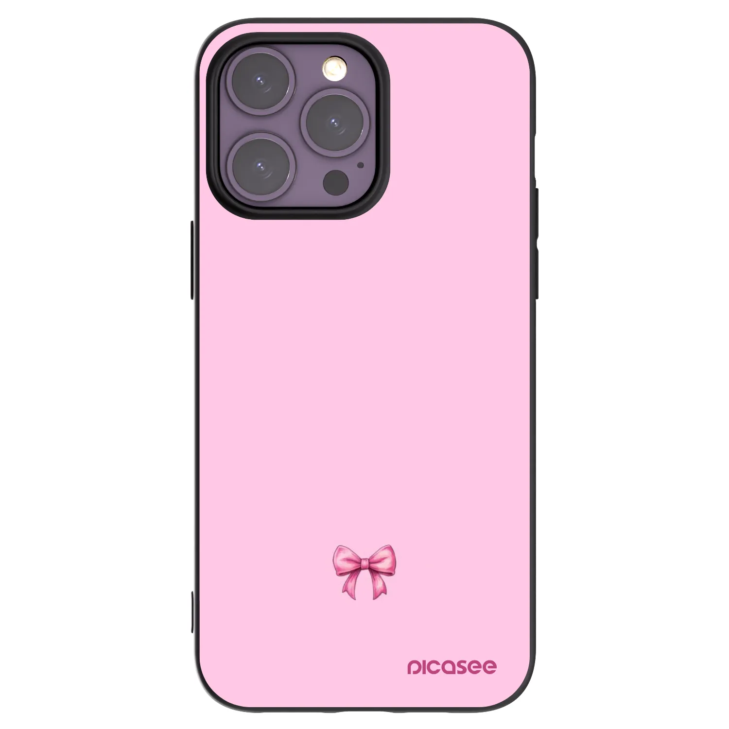 Picasee crna silikonska maskica za Apple iPhone 14 Pro Max - Blush bow