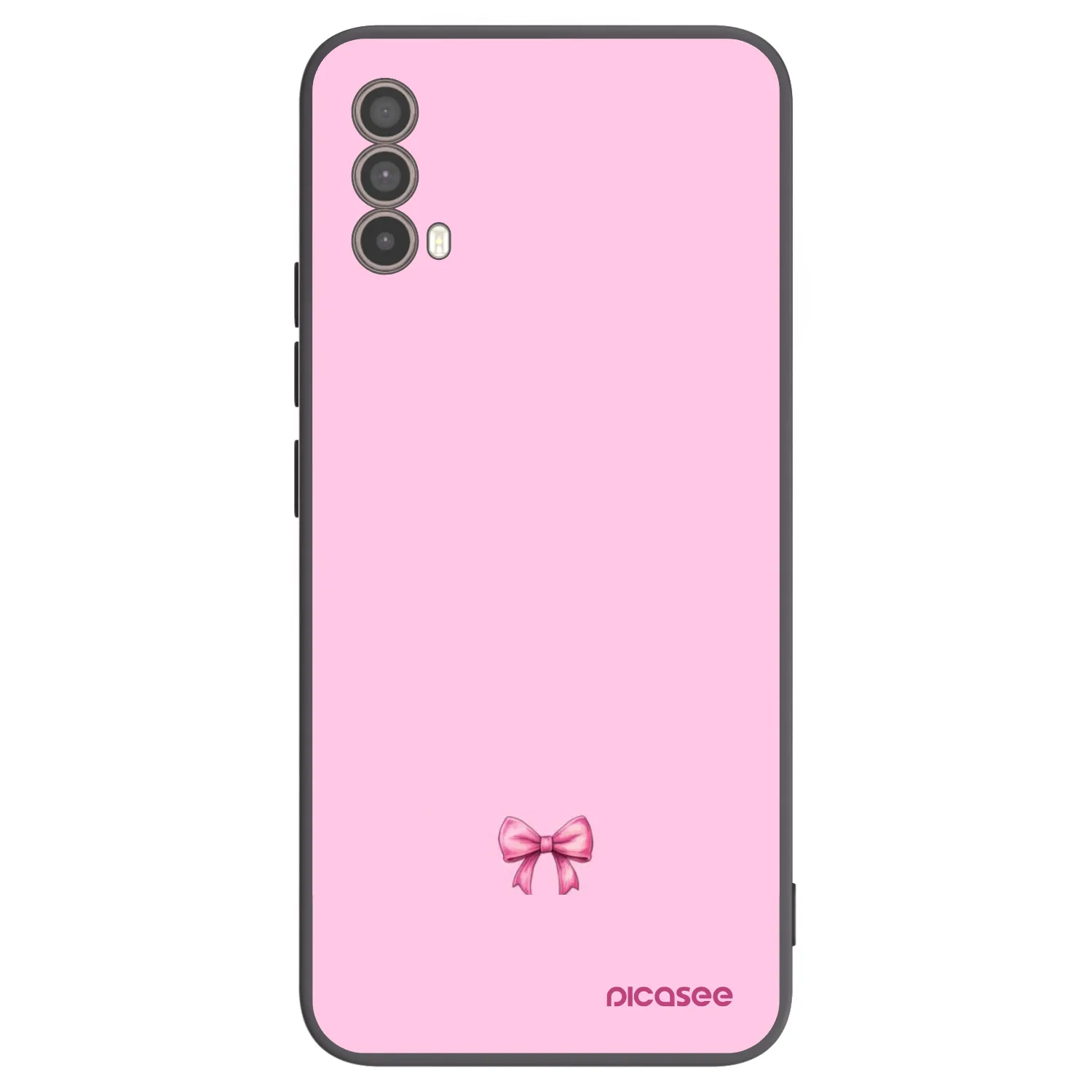 Picasee crna silikonska maskica za Motorola Moto E40 - Blush bow