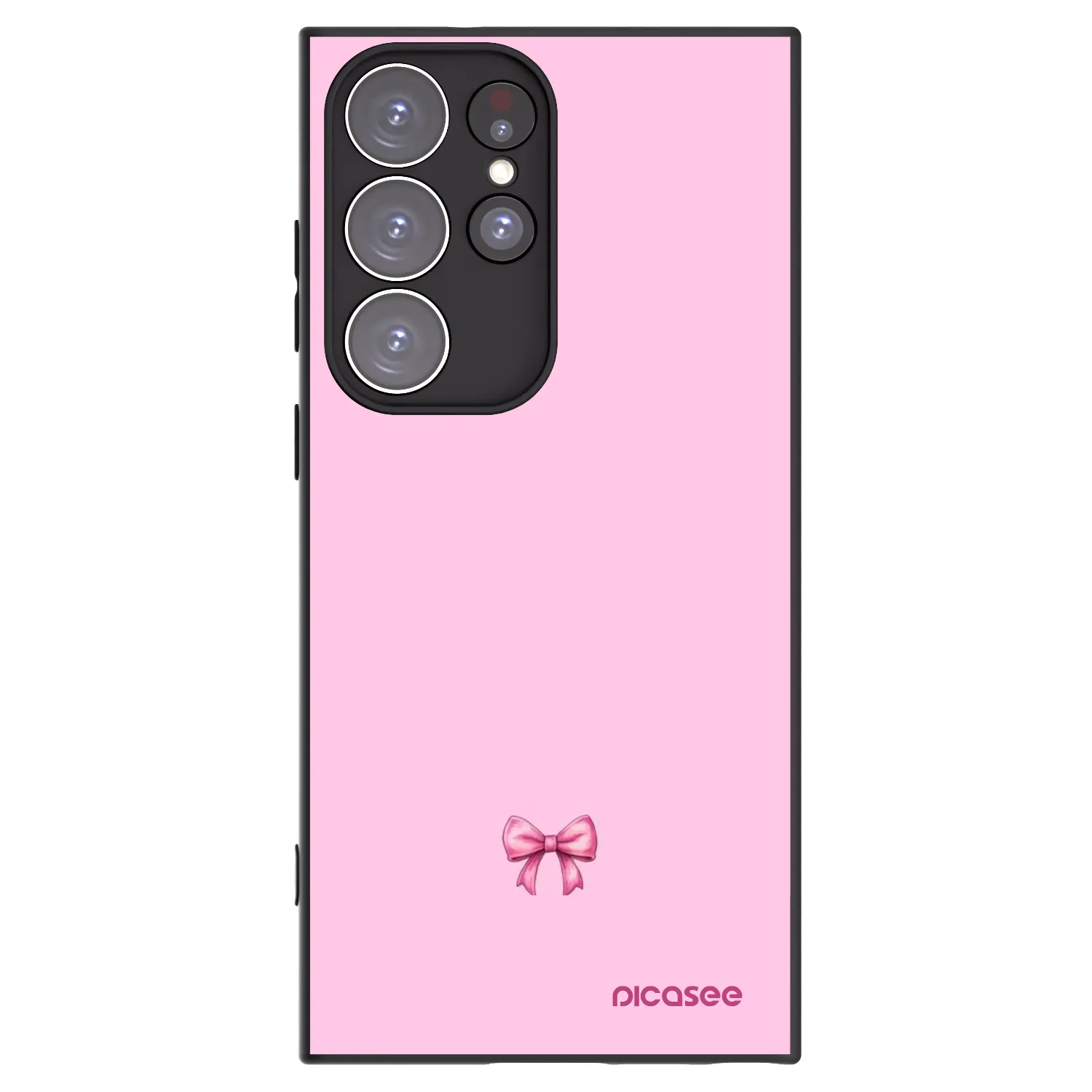 Picasee crna silikonska maskica za Samsung Galaxy S23 Ultra 5G - Blush bow