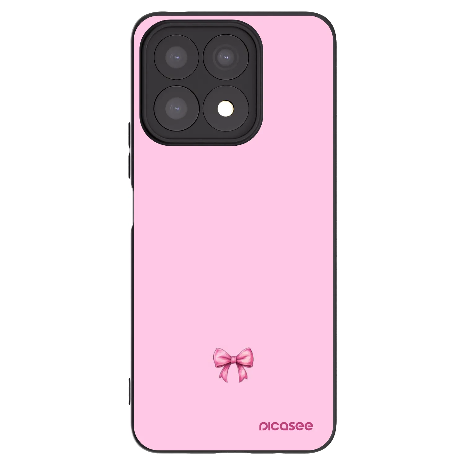 Picasee crna silikonska maskica za Honor X8a - Blush bow