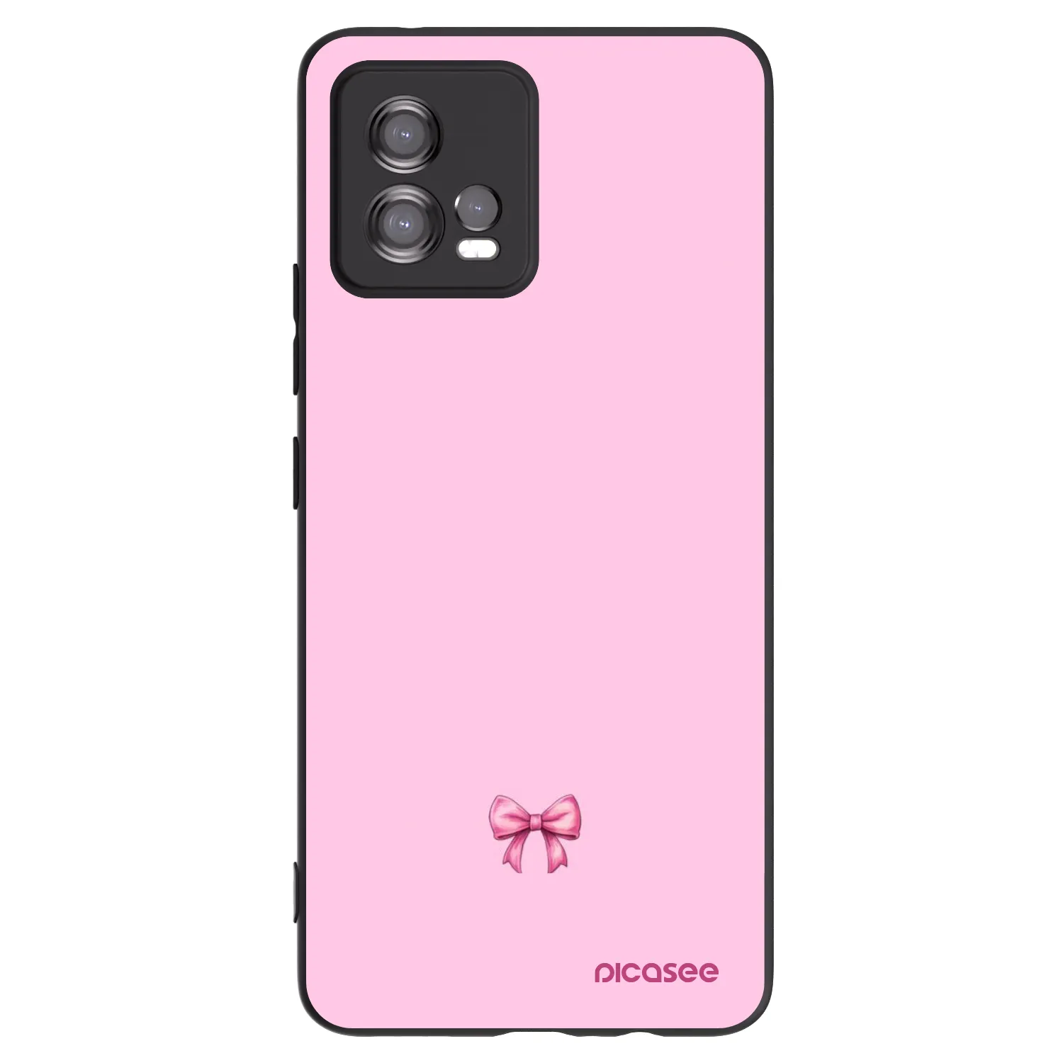 Picasee crna silikonska maskica za Motorola Moto G72 - Blush bow
