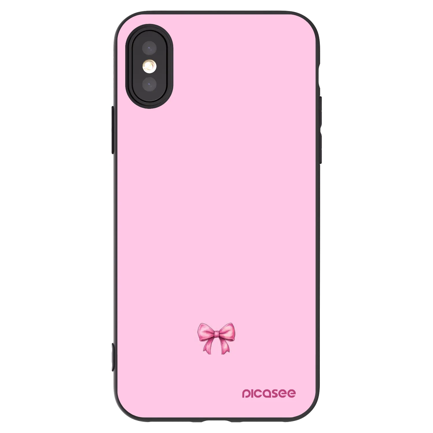 Picasee crna silikonska maskica za Apple iPhone X/XS - Blush bow