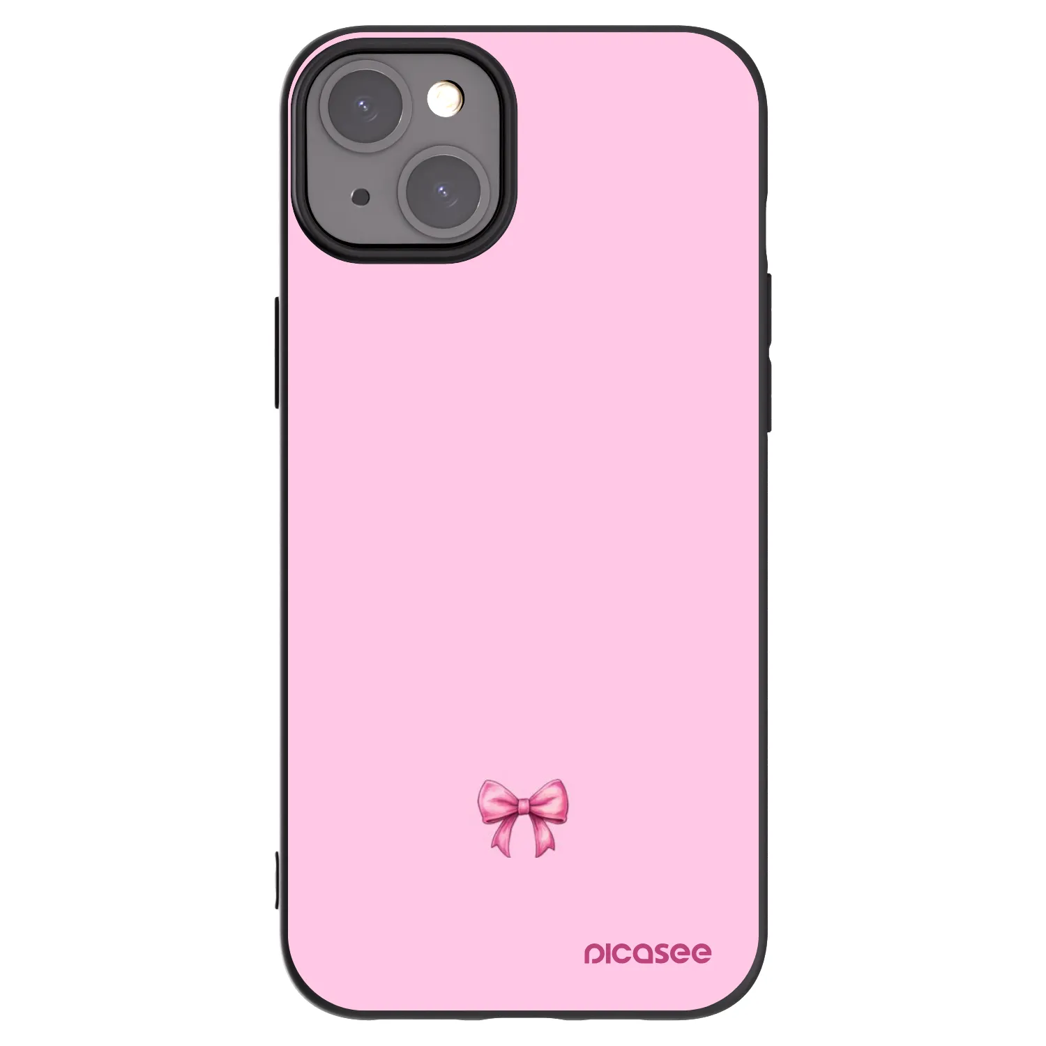 Picasee crna silikonska maskica za Apple iPhone 15 Plus - Blush bow