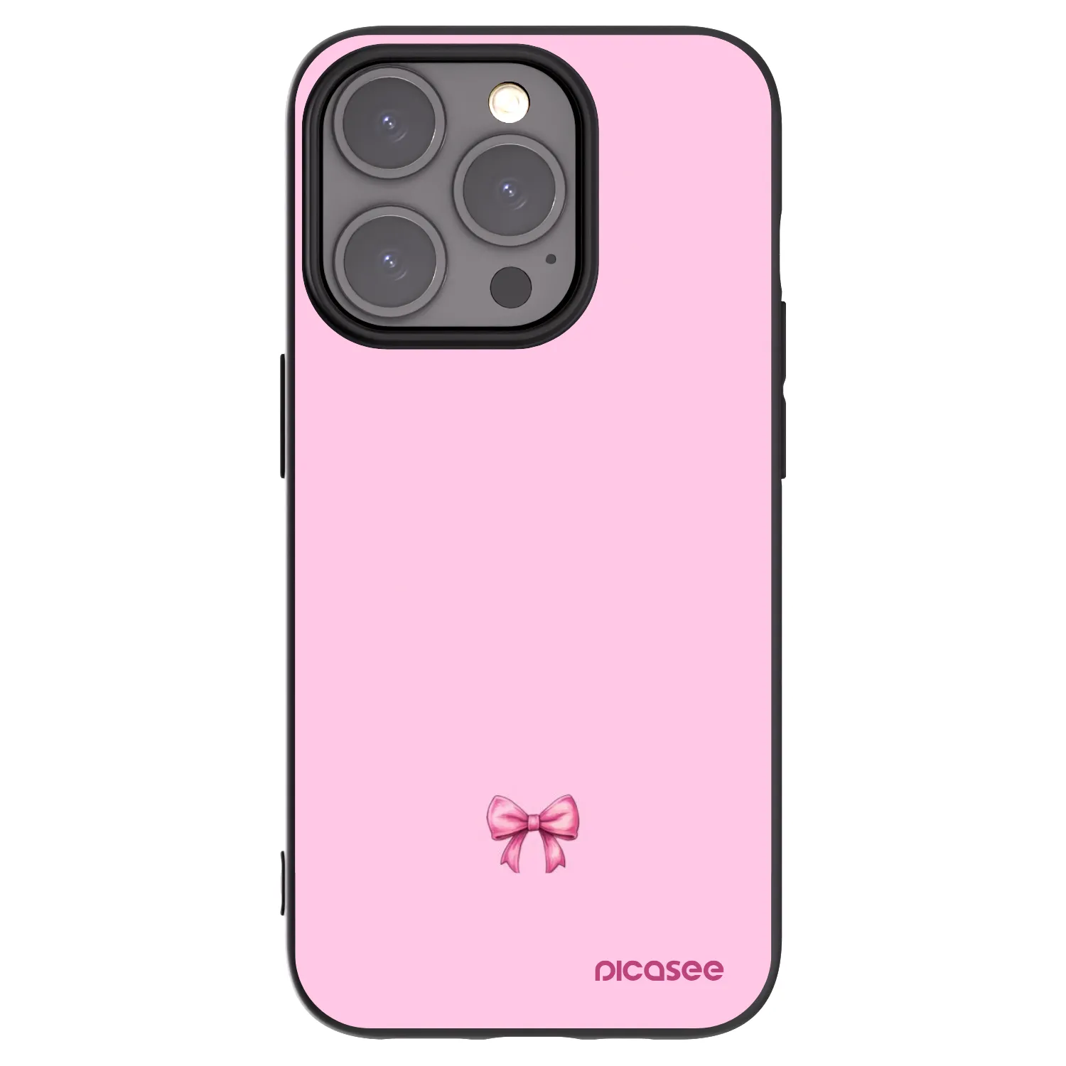 Picasee crna silikonska maskica za Apple iPhone 15 Pro - Blush bow