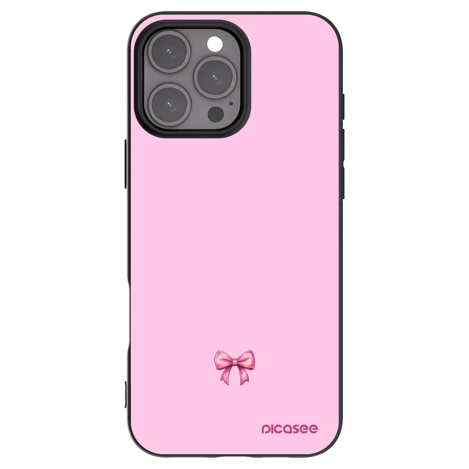 Picasee crna silikonska maskica za Apple iPhone 16 Pro Max - Blush bow