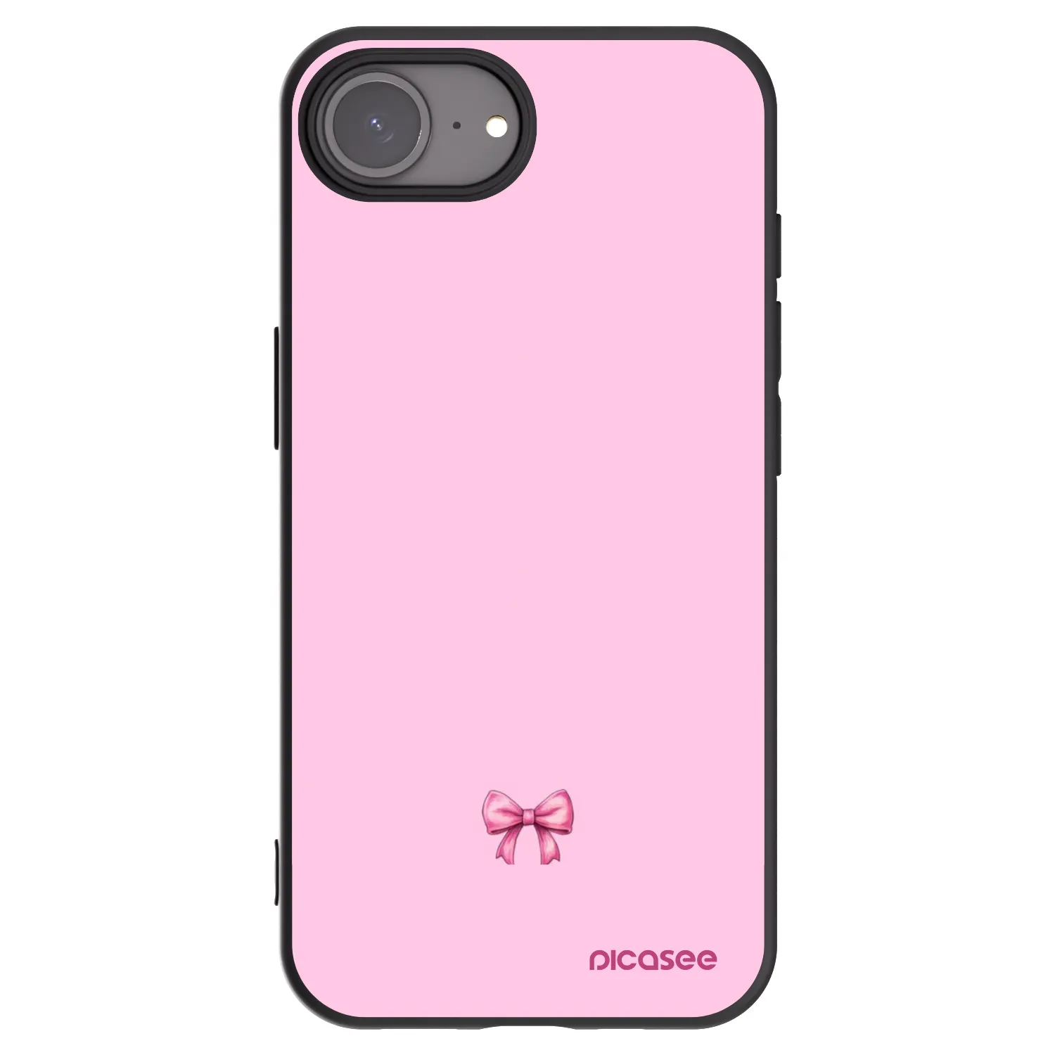 Picasee crna silikonska maskica za Apple iPhone 16e - Blush bow