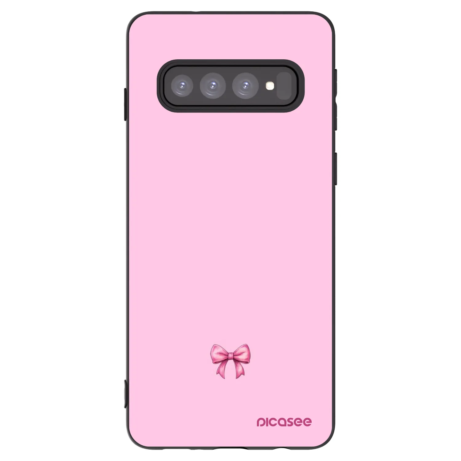 Picasee crna silikonska maskica za Samsung Galaxy S10 G973 - Blush bow