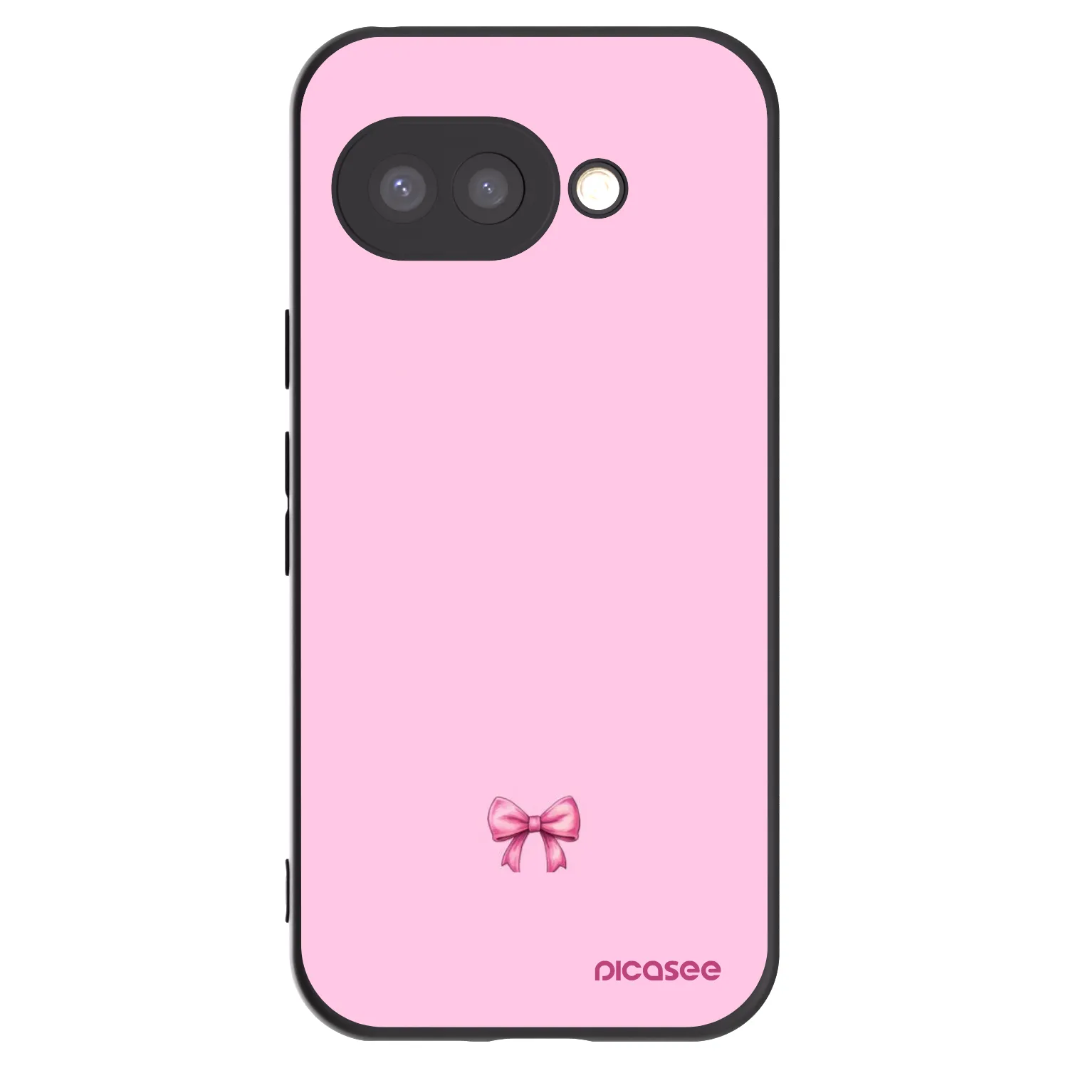 Picasee crna silikonska maskica za Google Pixel 9a - Blush bow