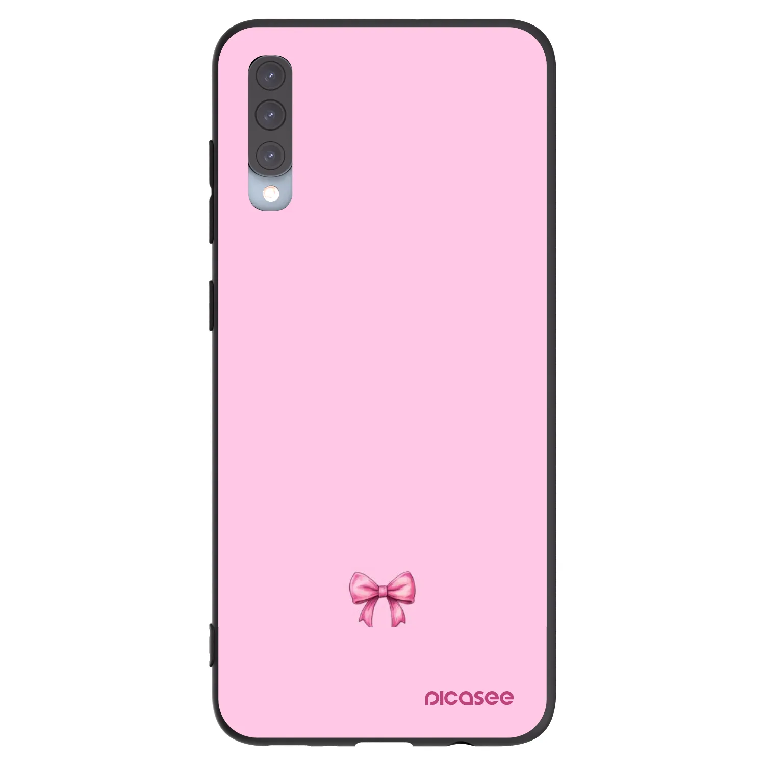 Picasee crna silikonska maskica za Samsung Galaxy A70 A705F - Blush bow