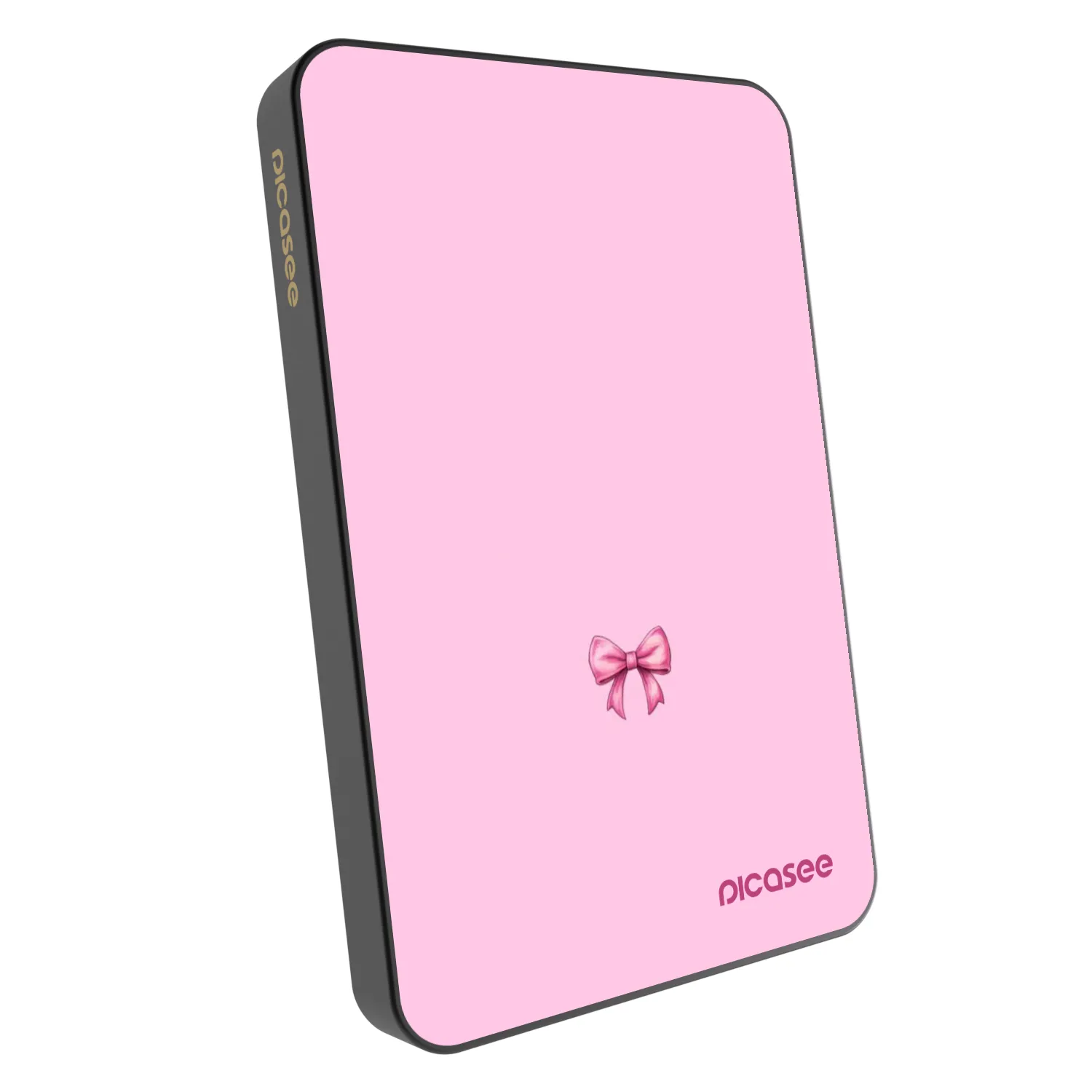 Picasee Prijenosni punjač s MagSafe 5 000 mAh Sivo - Blush bow