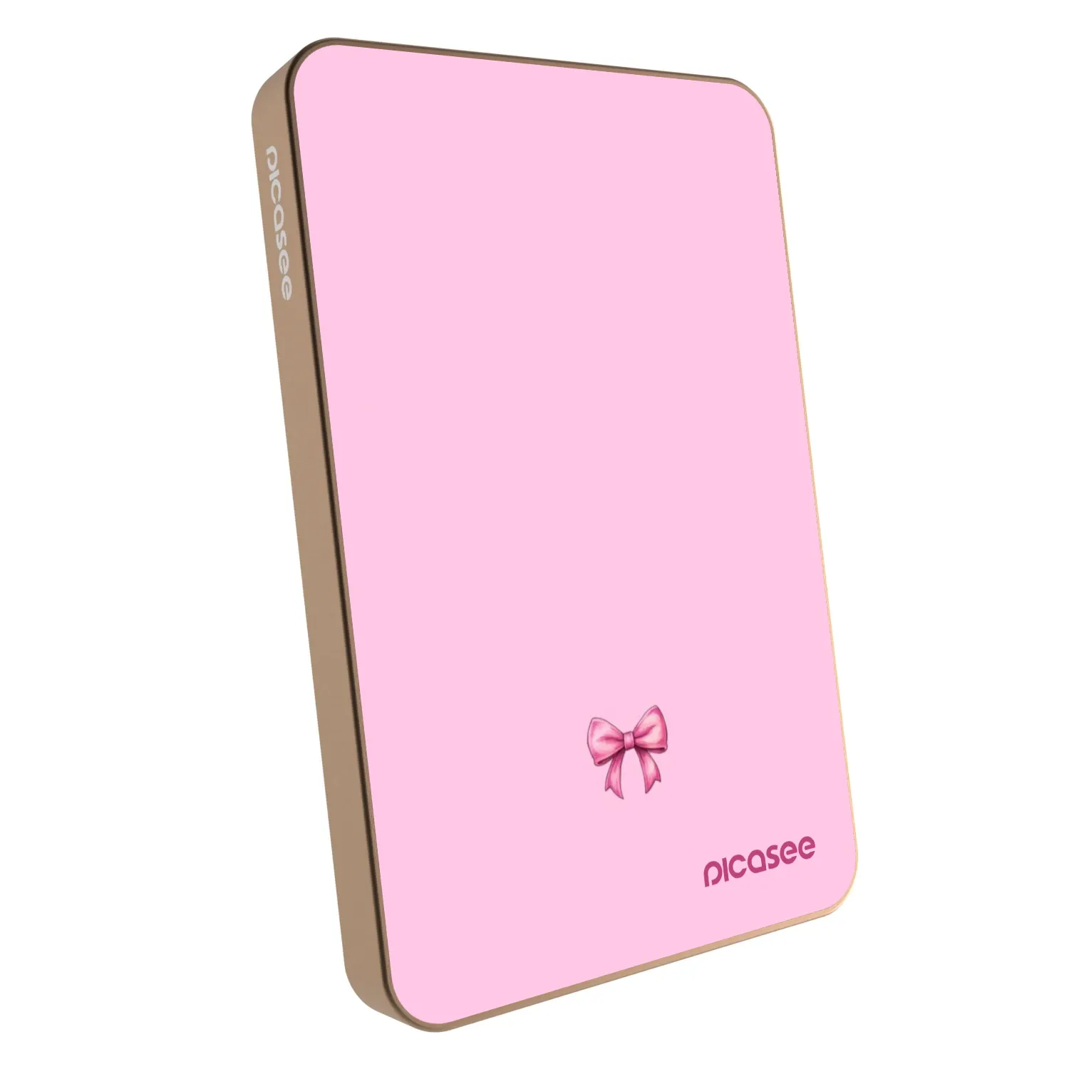 Picasee Prijenosni punjač s MagSafe 5 000 mAh Zlatni - Blush bow