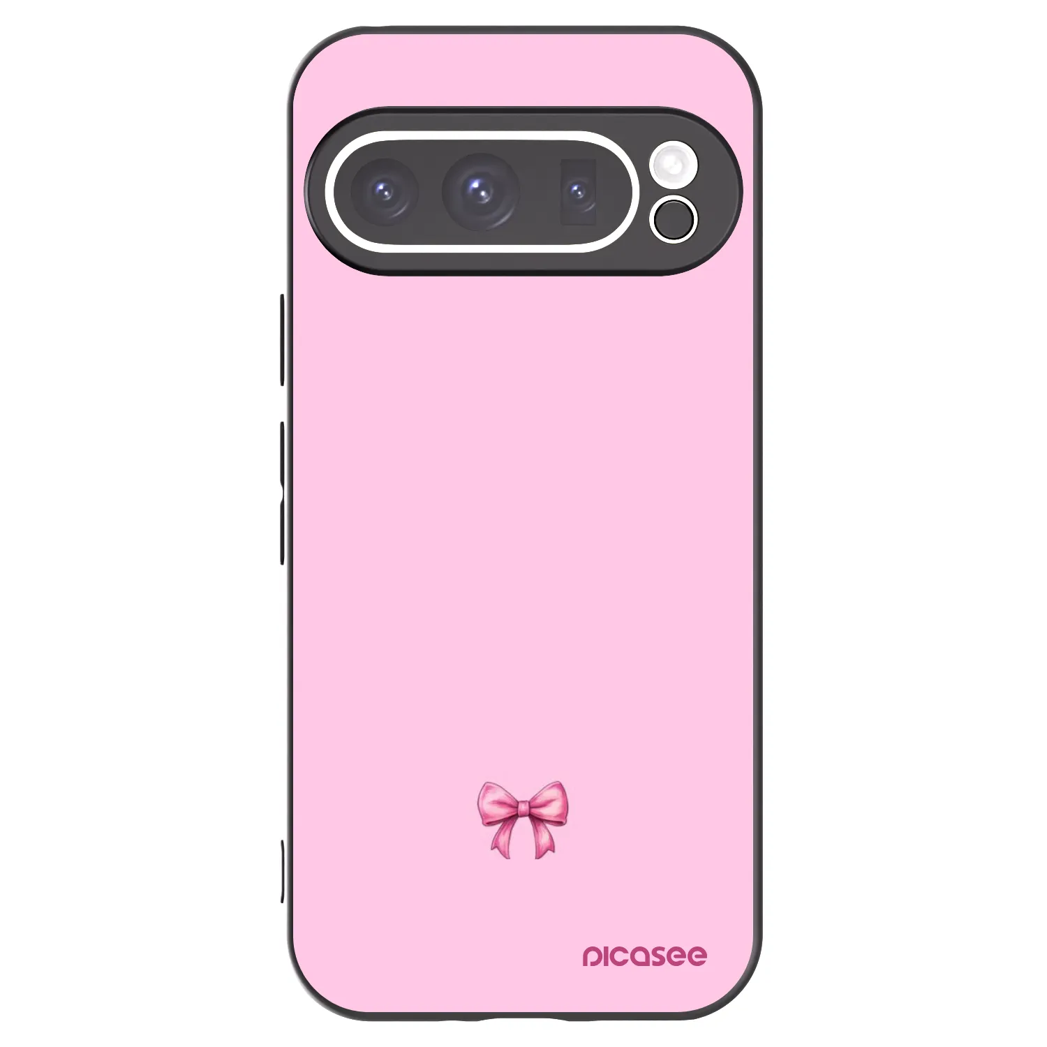 Picasee crna silikonska maskica za Google Pixel 9 Pro XL - Blush bow