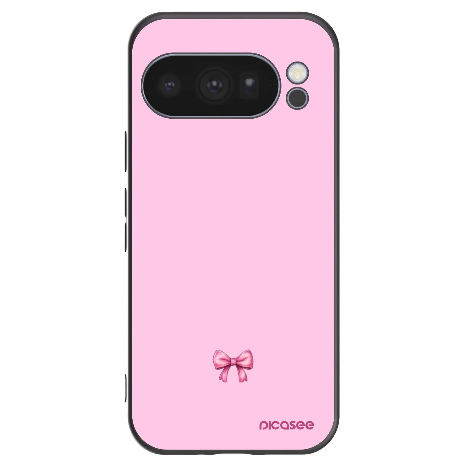 Picasee crna silikonska maskica za Google Pixel 10 Pro - Blush bow
