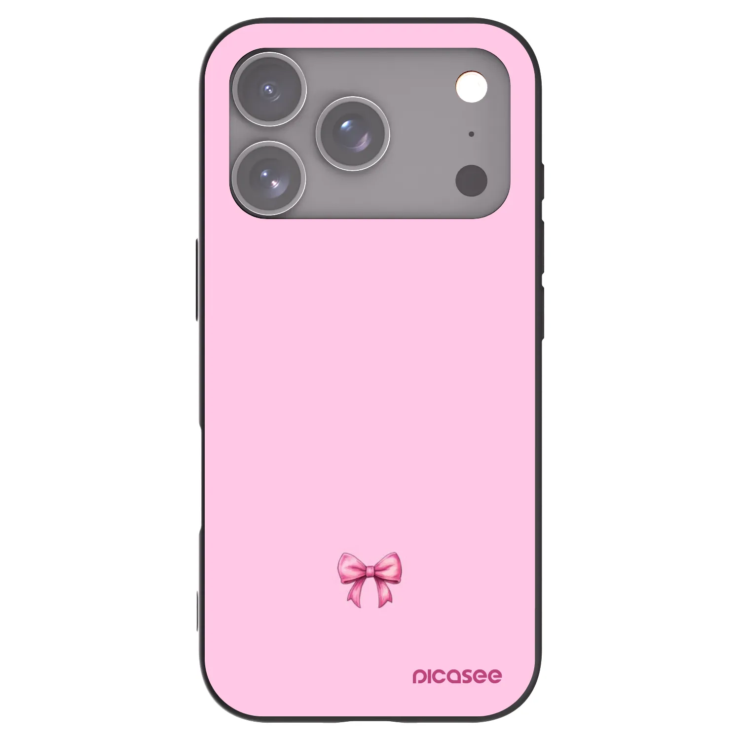 Picasee crna silikonska maskica za Apple iPhone 18 Pro - Blush bow