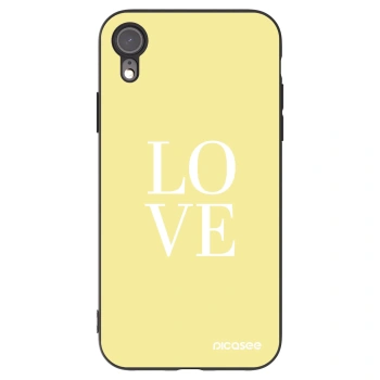 Picasee crna silikonska maskica za Apple iPhone XR - Love