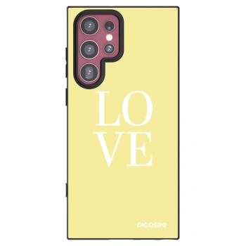 Picasee crna silikonska maskica za Samsung Galaxy S22 Ultra 5G - Love