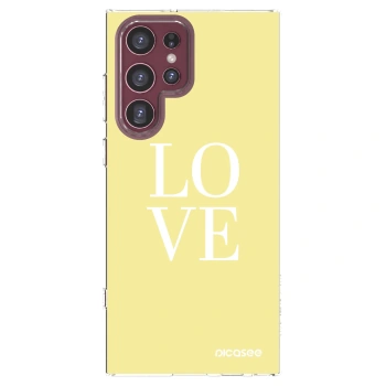 Picasee silikonska prozirna maskica za Samsung Galaxy S22 Ultra 5G - Love