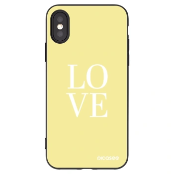 Picasee crna silikonska maskica za Apple iPhone X/XS - Love