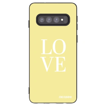 Picasee crna silikonska maskica za Samsung Galaxy S10 G973 - Love