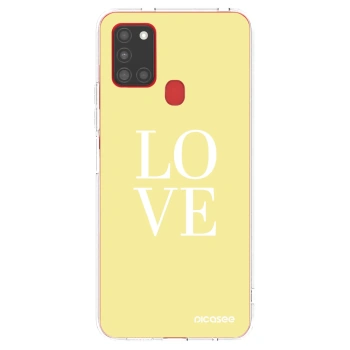 Picasee silikonska prozirna maskica za Samsung Galaxy A21s - Love