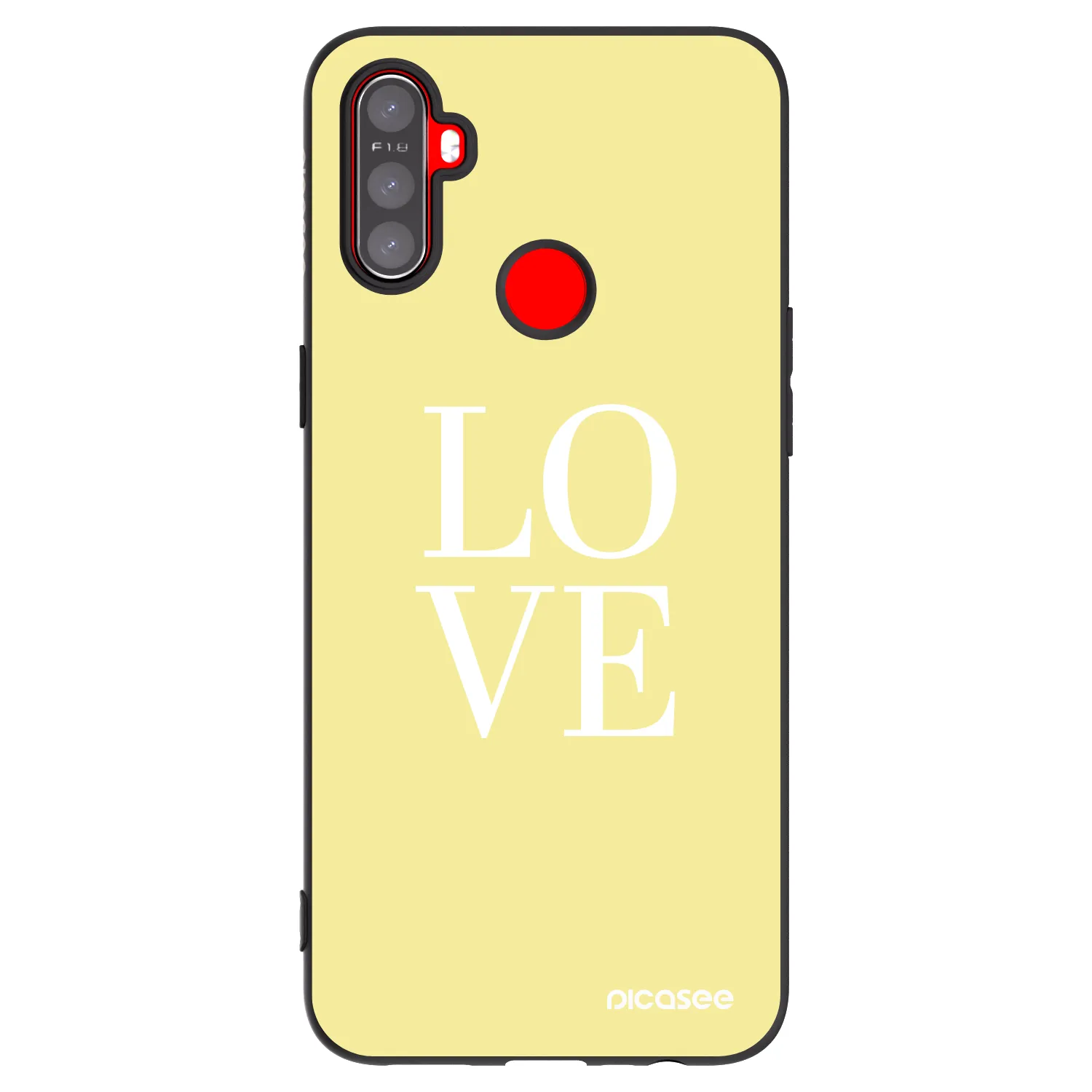 Picasee crna silikonska maskica za Realme C3 - Love