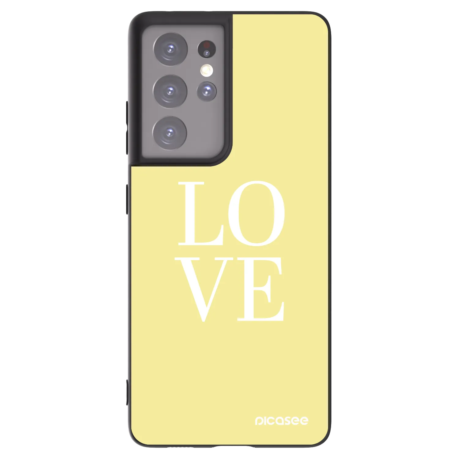 Picasee crna silikonska maskica za Samsung Galaxy S21 Ultra 5G G998B - Love