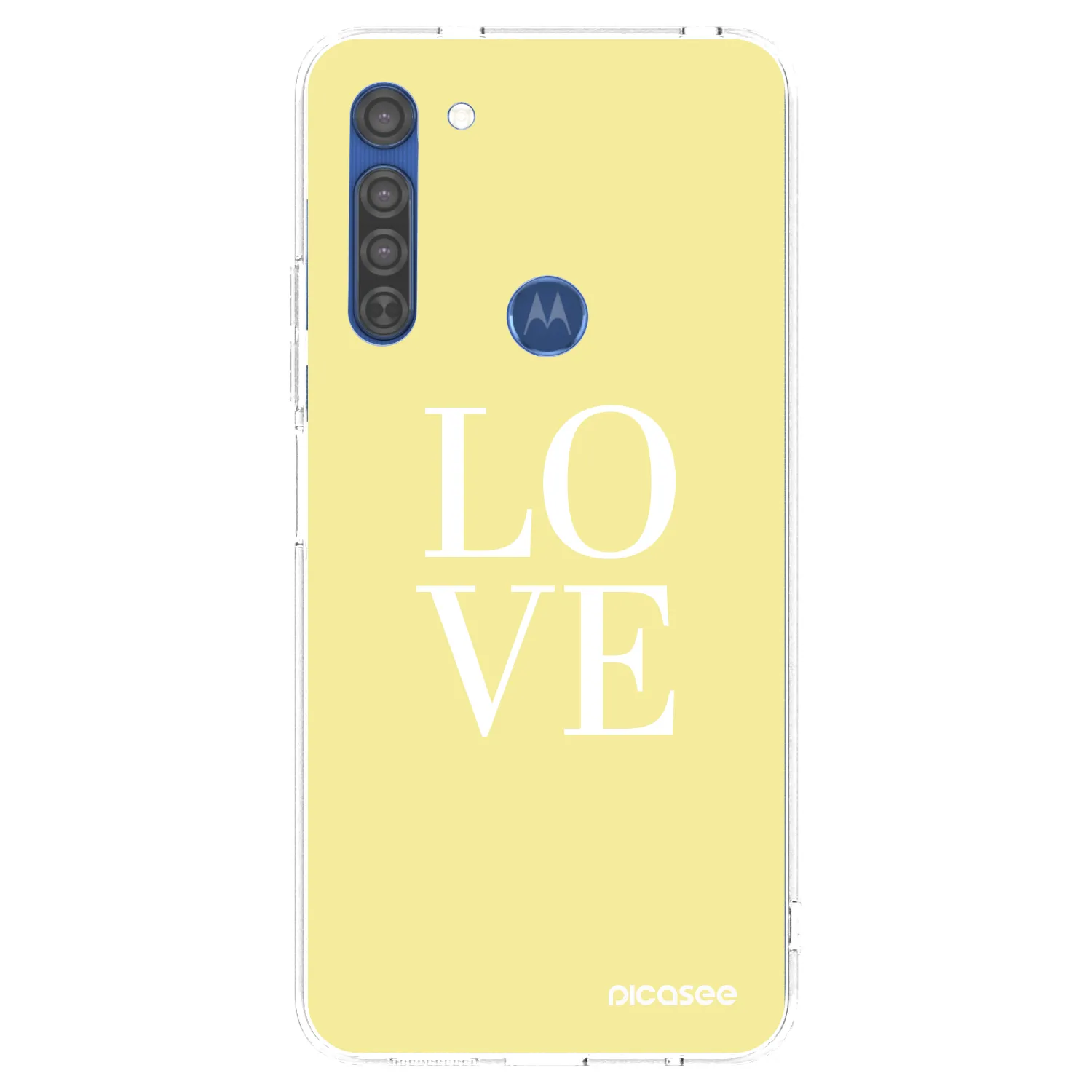 Picasee silikonska prozirna maskica za Motorola Moto G8 - Love