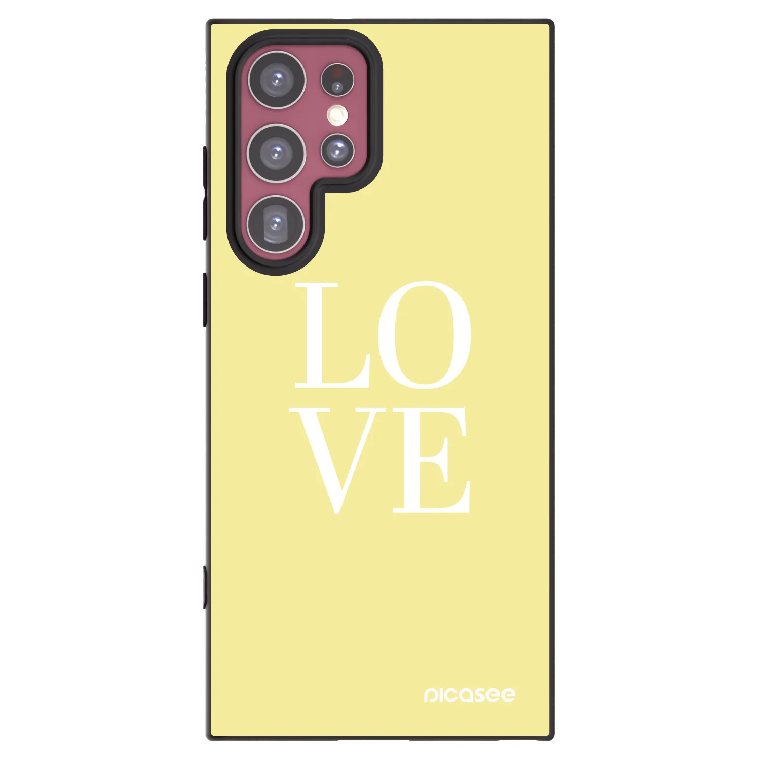 Picasee crna silikonska maskica za Samsung Galaxy S22 Ultra 5G - Love