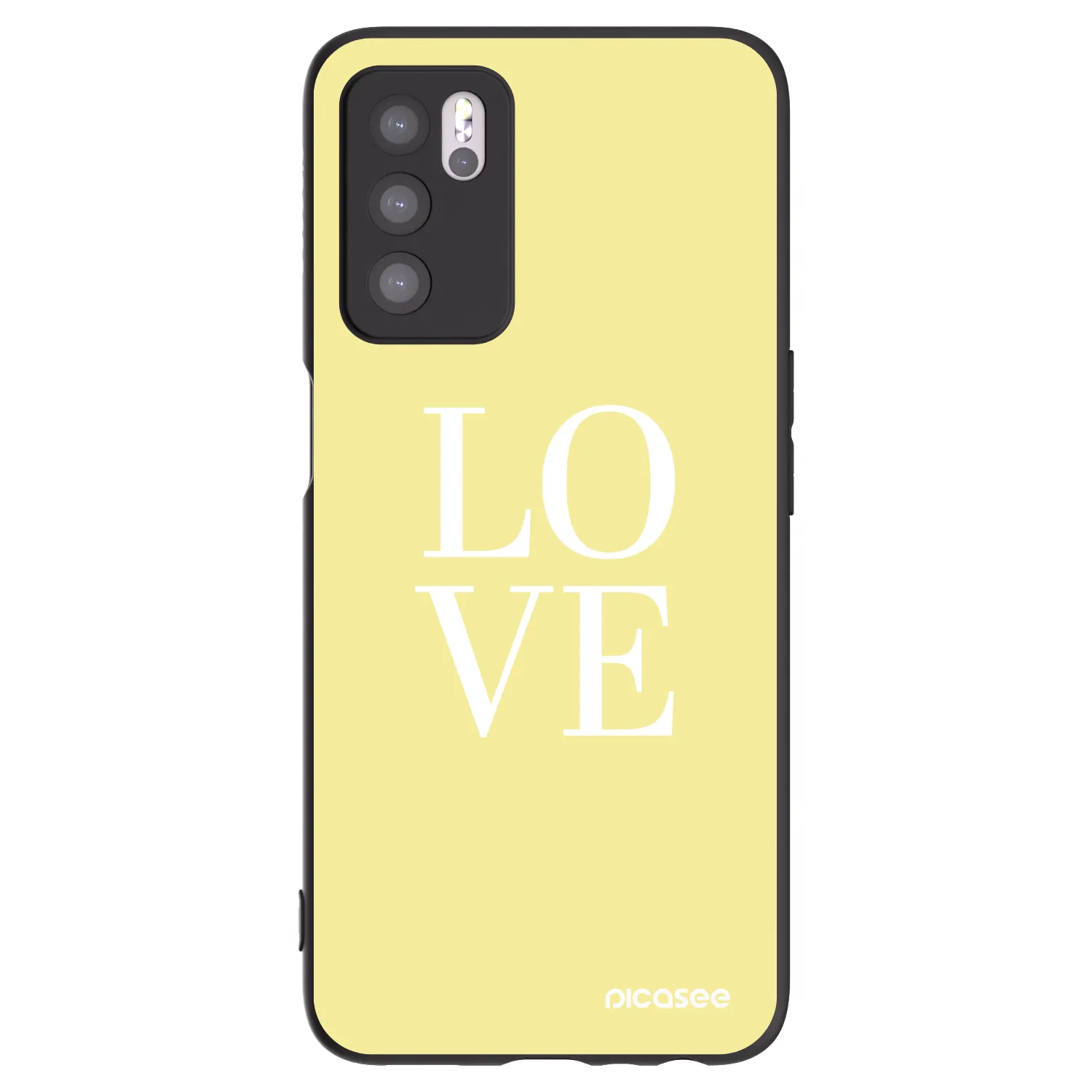 Picasee crna silikonska maskica za OPPO A16s - Love
