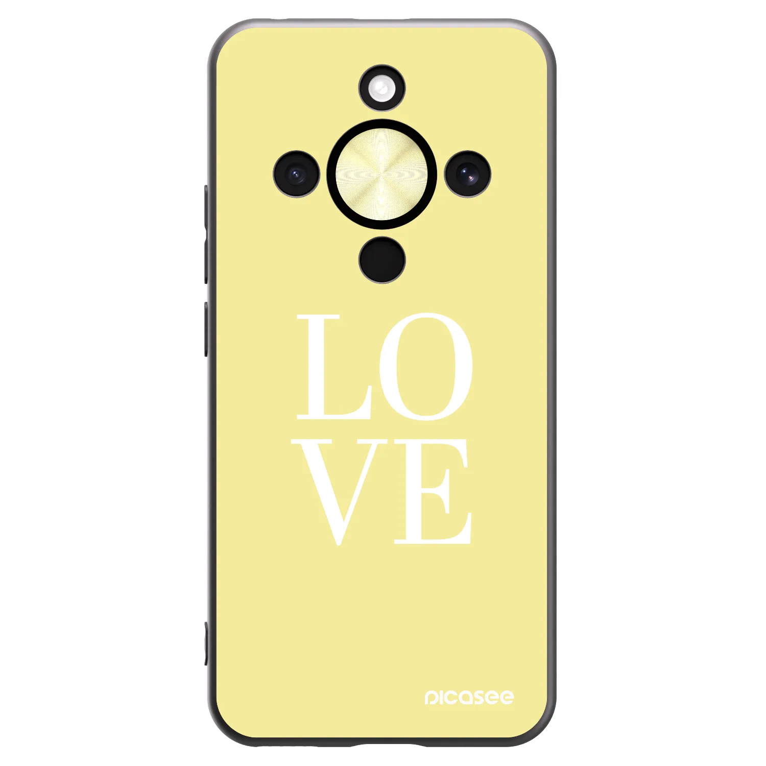 Picasee crna silikonska maskica za Honor Magic8 Lite 5G - Love