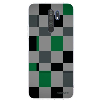 Picasee silikonska prozirna maskica za Xiaomi Redmi 9 - Block Grid