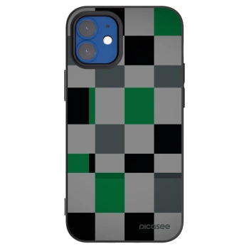 Picasee crna silikonska maskica za Apple iPhone 12 mini - Block Grid