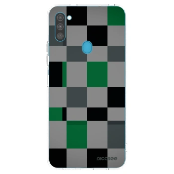 Picasee silikonska prozirna maskica za Samsung Galaxy M11 - Block Grid