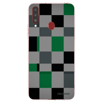 Picasee silikonska prozirna maskica za Samsung Galaxy A20s - Block Grid