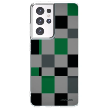 Picasee silikonska prozirna maskica za Samsung Galaxy S21 Ultra 5G G998B - Block Grid