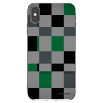 Picasee silikonska prozirna maskica za Apple iPhone XS Max - Block Grid