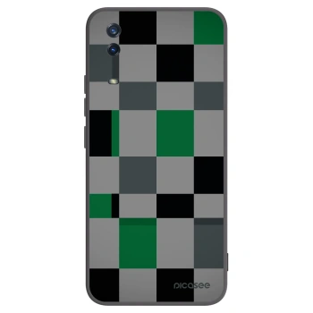 Picasee crna silikonska maskica za Vivo Y11s - Block Grid