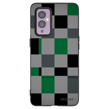 Picasee crna silikonska maskica za OnePlus 9 - Block Grid