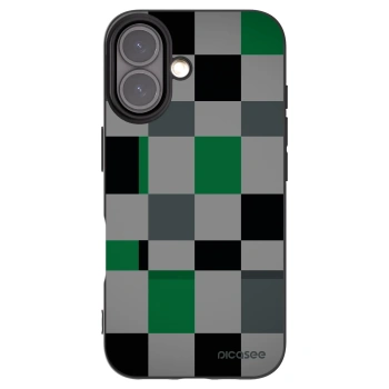Picasee crna silikonska maskica za Apple iPhone 16 - Block Grid