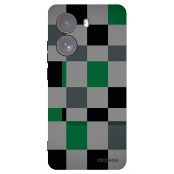 Picasee crna silikonska maskica za Xiaomi Poco X7 - Block Grid
