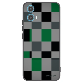 Picasee crna silikonska maskica za Motorola Moto G34 5G - Block Grid