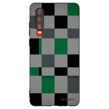 Picasee crna silikonska maskica za Huawei P30 - Block Grid