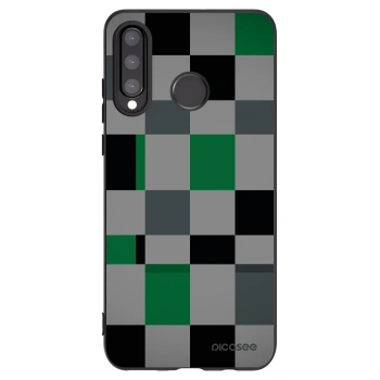 Picasee crna silikonska maskica za Huawei P30 Lite - Block Grid