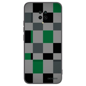 Picasee crna silikonska maskica za Xiaomi Redmi Note 9 Pro - Block Grid