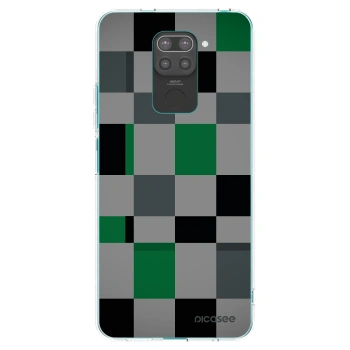 Picasee crna silikonska maskica za Xiaomi Redmi Note 9 - Block Grid