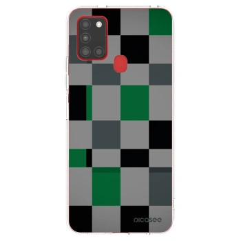 Picasee silikonska prozirna maskica za Samsung Galaxy A21s - Block Grid