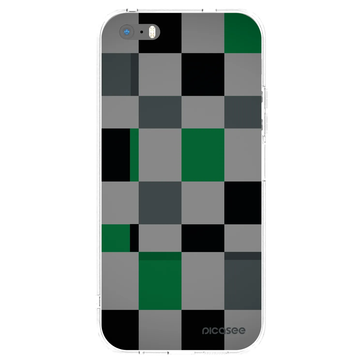 Picasee silikonska prozirna maskica za Apple iPhone 5/5S/SE - Block Grid