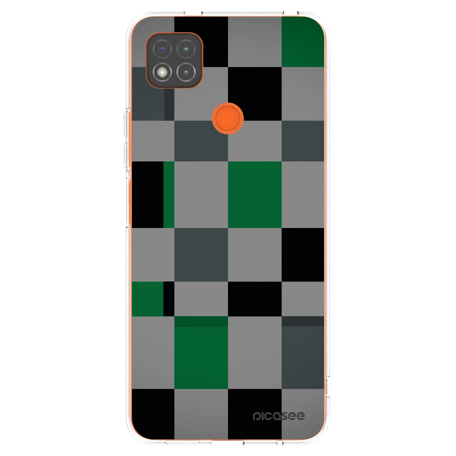 Picasee silikonska prozirna maskica za Xiaomi Redmi 9C - Block Grid