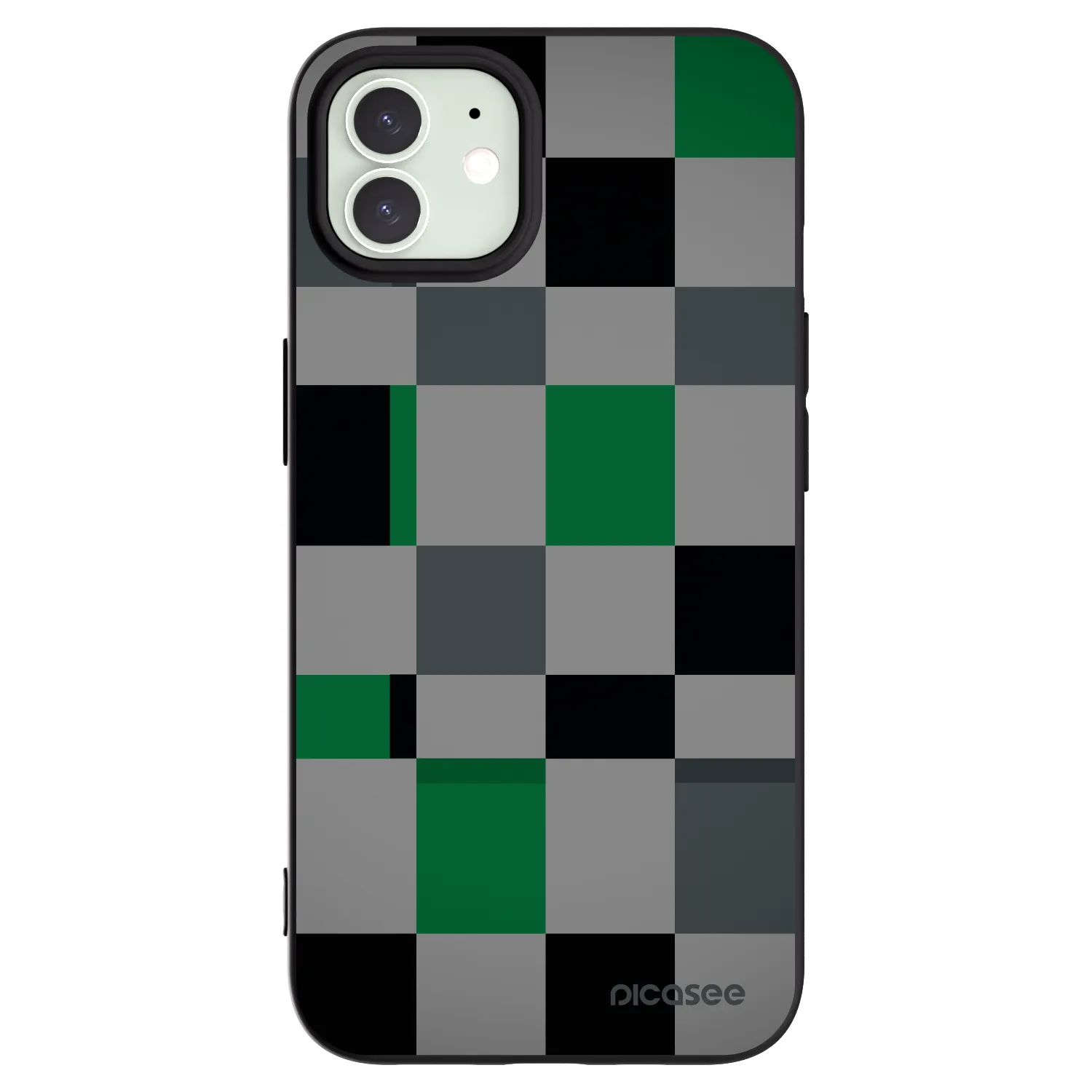 Picasee crna silikonska maskica za Apple iPhone 12 - Block Grid